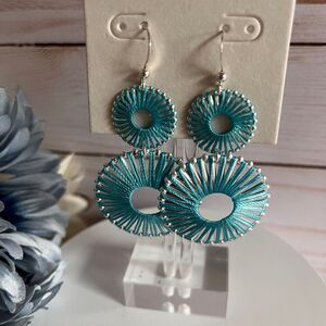 Cascading Aqua Dangle Earrings